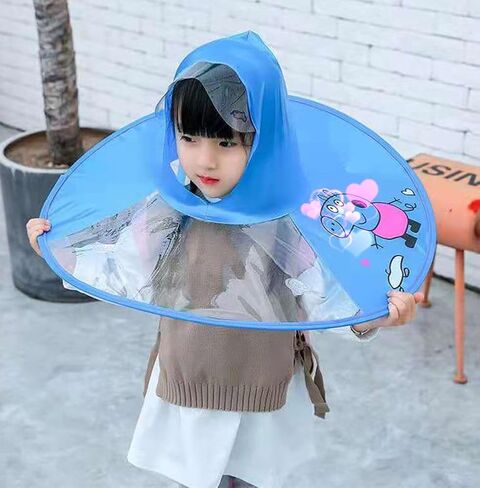 Kids Raincoat Umbrella Hat Waterproof UFO for Baby Girls and Boys Poncho Rain Hat Cartoon Duck Raincoat in Saudi Arabia