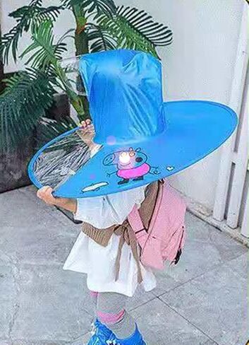 Kids Raincoat Umbrella Hat Waterproof UFO for Baby Girls and Boys Poncho Rain Hat Cartoon Duck Raincoat in Saudi Arabia