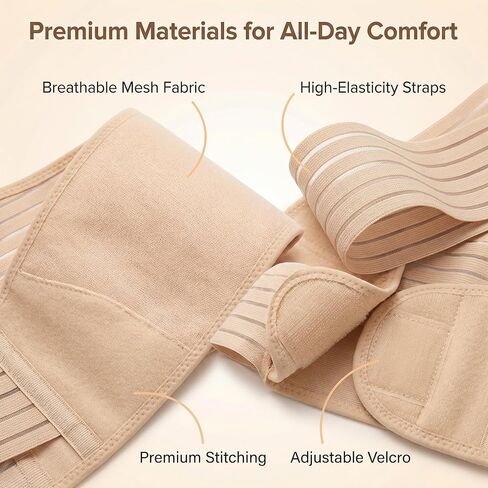leeveel Maternity Belly Band for Pregnancy - 3 in 1 Pregnancy Support Belt for Back, Pelvic & Hip Support - Adjustable Abdominal Binder & Prenatal Cradle - Pregnancy Must Haves (Beige, XX-Large) in Saudi Arabia