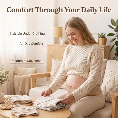 leeveel Maternity Belly Band for Pregnancy - 3 in 1 Pregnancy Support Belt for Back, Pelvic & Hip Support - Adjustable Abdominal Binder & Prenatal Cradle - Pregnancy Must Haves (Beige, XX-Large) in Saudi Arabia
