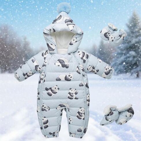 Cute Thermal Thick Puffer Hooded Down Jackets Sets for Kids Girl Boy Long Sleeve Padded Jacket Coveralls Shapewear Body Shaper Hoods Outfits Romper Sets Kid 6 Months in Kuwait
