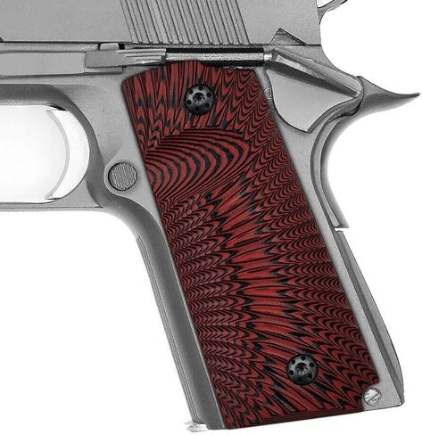 مقابض Cool Hand 1911 G10، متضمنة براغي مقابض سوداء، مدمجة/ضابط/Kimber Ultra Carry ii، نسيج Sunburst، مع قطع أمان Ambi، نحيف 1/4 بوصة in Saudi Arabia