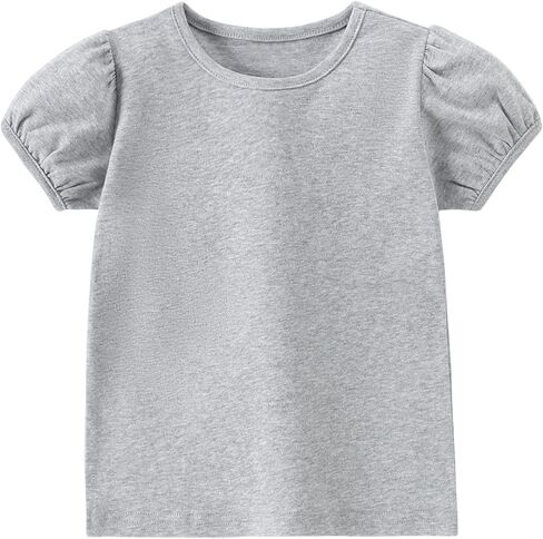 Toddler Baby Girls T Shirts Kids Cotton Casual Crew Neck T-Shirts Little Girl Short Sleeve Shirt Blouse for 1-7 Years in Kuwait