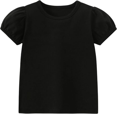 Toddler Baby Girls T Shirts Kids Cotton Casual Crew Neck T-Shirts Little Girl Short Sleeve Shirt Blouse for 1-7 Years in Saudi Arabia