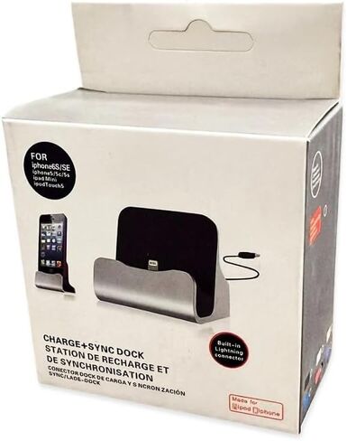 Lightning Charge - Sync Dock Station for iPhone 14, 13, 11, X, XS, 8 - Silver in Kuwait