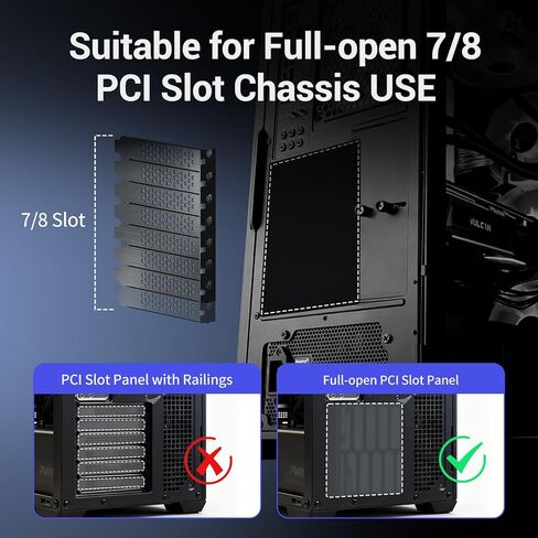 حامل وحدة معالجة الرسومات الجرافيكية العمودي مع كابل رفع PCIE 4.0 مقاس 200 مم، ومجموعة حامل بطاقات الرسومات لحافظة ATX، وحامل دعم وحدة معالجة الرسومات مع امتداد Gen4 عالي السرعة، متوافق مع RTX 4090/4080/4070 AMD RX 7900 in Saudi Arabia