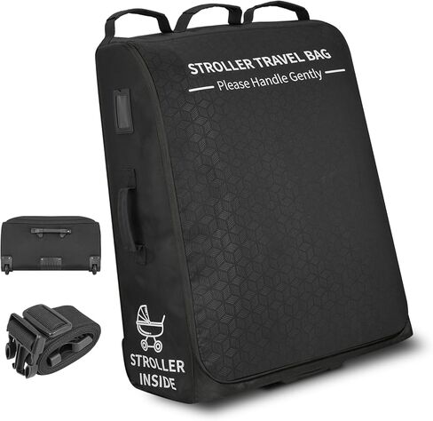 Padded Stroller Travel Bag with Wheels for Airplane Gate Check,Travel Storage Bag Compatible with UPPAbaby Vista V2 & Cruz V2 (Remove Rear Wheels),Includes Inner Wheel Bag and Storage Pocket in Kuwait