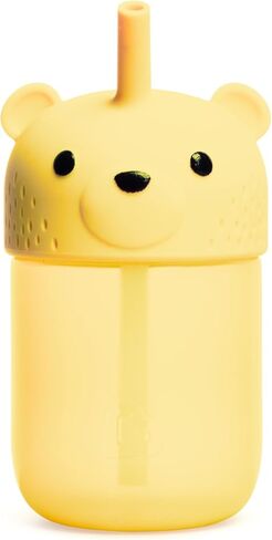 كوب Munchkin Gentle™ Transition على شكل دب العسل للرضع والأطفال الصغار بعمر 6 أشهر فما فوق، زجاجة مضادة للانسكاب قابلة للعصر لسهولة الشرب، 9 أونصة، أصفر in Saudi Arabia
