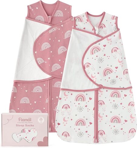 Baby Swaddle Sleep Sack 3-6 Months, Cotton Swaddles for Newborns Boys Girls, 2-Way Zipper Transitional Infant Wearable Swaddling Blanket with Quiet Closure, 0.5 TOG 2 Pack Soft Green Dinosaur in Saudi Arabia