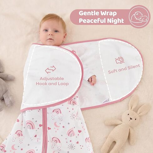 Baby Swaddle Sleep Sack 3-6 Months, Cotton Swaddles for Newborns Boys Girls, 2-Way Zipper Transitional Infant Wearable Swaddling Blanket with Quiet Closure, 0.5 TOG 2 Pack Soft Green Dinosaur in Saudi Arabia
