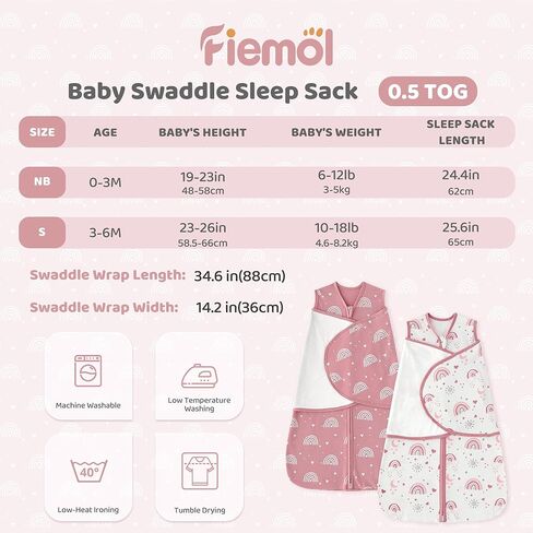 Baby Swaddle Sleep Sack 3-6 Months, Cotton Swaddles for Newborns Boys Girls, 2-Way Zipper Transitional Infant Wearable Swaddling Blanket with Quiet Closure, 0.5 TOG 2 Pack Soft Green Dinosaur in Saudi Arabia