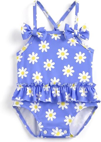 Baby Swimsuit Girl Toddler Bathing Suit Stripe/Floral One Piece Newborn Infant Ruffle Swimwear Summer Beach in Saudi Arabia