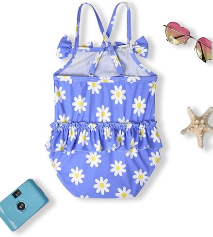 Baby Swimsuit Girl Toddler Bathing Suit Stripe/Floral One Piece Newborn Infant Ruffle Swimwear Summer Beach in Saudi Arabia