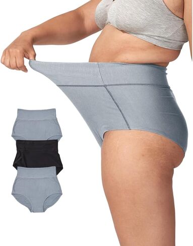 ملابس داخلية شاملة من Bodily، ملابس داخلية للأمهات وما بعد الولادة والقسم C، عالية الخصر، ناعمة، قابلة للتمدد للحمل - 3 قطع in Kuwait