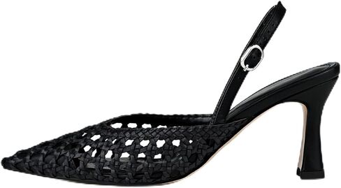 Women's Woven Slingback Heels Pointed Toe Pumps 3.5 in in Kuwait