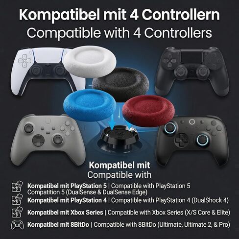 أغطية قبضة بديلة لعصا التحكم MatoSan لأغطية مقابض الإبهام لوحدة التحكم PS4/PS5، أغطية عصا التحكم المضادة للالتصاق ومضادة للانزلاق، أجزاء بديلة لعصا الإبهام (4 قطع من السيليكون) in Kuwait