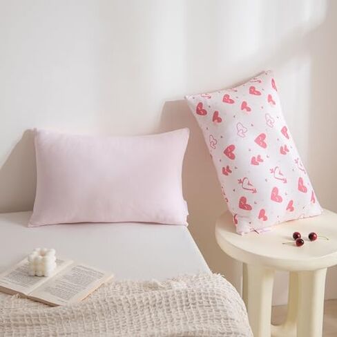 Kona's Perfect Pink Toddler Pillow with Pink Pillowcase - Plus 2 Pack Softest Pillowcase - 13 x 18 Inch - Ages 2-10 in Kuwait