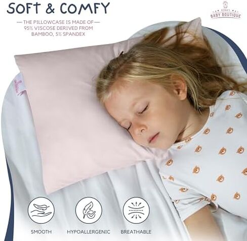 Kona's Perfect Pink Toddler Pillow with Pink Pillowcase - Plus 2 Pack Softest Pillowcase - 13 x 18 Inch - Ages 2-10 in Kuwait