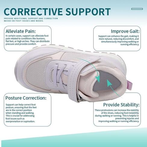 princepard Kids Orthopedic Shoes for Toddlers with Arch and Ankle Support,Mesh Breathable Corrective Sneakers in Kuwait