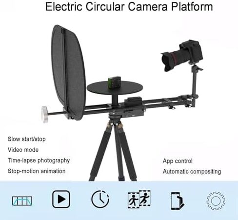 360° Photo Booth Photography Turntable, 12 Inch APP Controlled Rotating Platform for Product Photography, 1/4 Inch Interface, Automatic Synthesis, 8kg Bearing Capacity in Kuwait