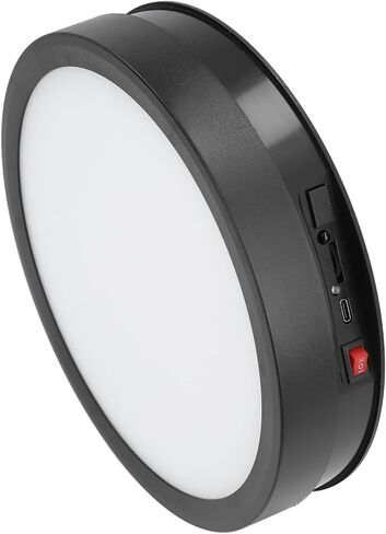 360 Degree Electric Rotating Turntable with Colorful Light for Product Display Multifunctional Photography Table USB Powered 8.7x2.2in for Stores, Studios (Black) in Kuwait