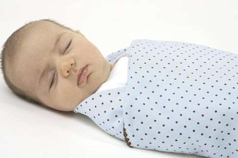 SwaddleDesigns Large Receiving Blanket, Ultimate Swaddle for Baby Boys, Girls, Softest US Cotton Flannel, Best Shower Gift, Made in USA, Brown Polka Dots on Pastel Blue (Mom's Choice Award Winner) in Kuwait