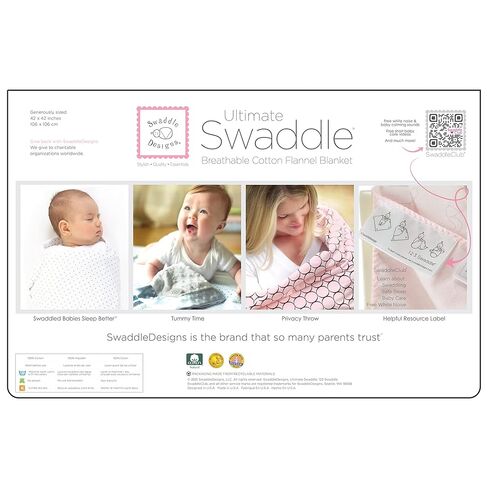 SwaddleDesigns Large Receiving Blanket, Ultimate Swaddle for Baby Boys, Girls, Softest US Cotton Flannel, Best Shower Gift, Made in USA, Brown Polka Dots on Pastel Blue (Mom's Choice Award Winner) in Kuwait