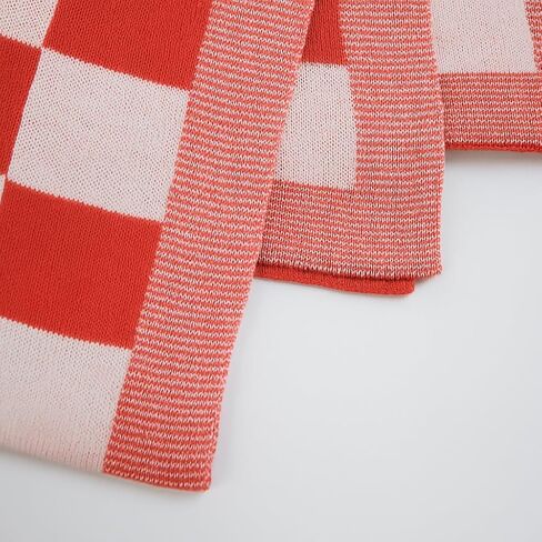 Cotton Knitted Checkered Baby Blanket for Boys and Girl Soft Cozy Lightweight Receiving Blanket for Nursery Baby Shower Birthday Newborn Infant Toddler Kids Gift Idea Dusty Mauve-30x30 in Kuwait