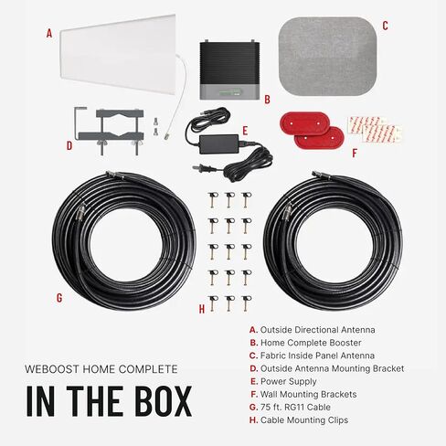 weBoost Home MultiRoom - معزز إشارة الهاتف الخليوي | يعزز شبكات 4G LTE و5G حتى 5000 قدم مربع لجميع شركات النقل الأمريكية - Verizon وAT&T وT-Mobile والمزيد | صنع في الولايات المتحدة | معتمدة من لجنة الاتصالات الفيدرالية (الطراز 470144) in Kuwait