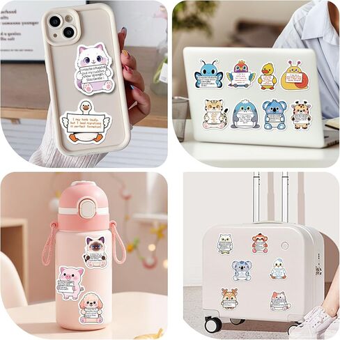 112 pcs Emotional Support Animal Stickers - Affirmation Sticker Pack for Adults Cute Inspirational Buddies for Water Bottles, Laptops, Phones, Positive Quote Vinyl in Kuwait