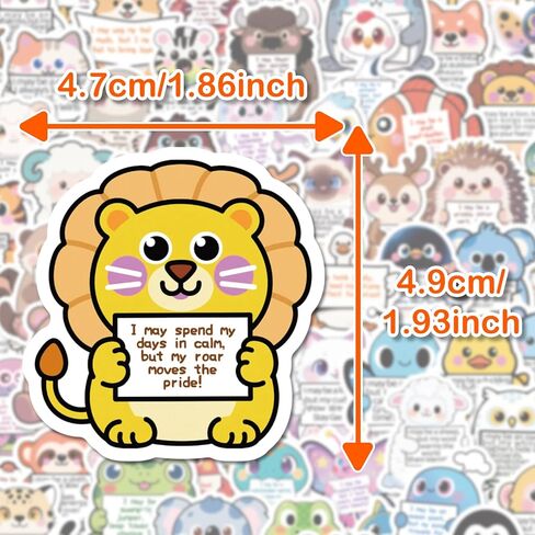 112 pcs Emotional Support Animal Stickers - Affirmation Sticker Pack for Adults Cute Inspirational Buddies for Water Bottles, Laptops, Phones, Positive Quote Vinyl in Saudi Arabia