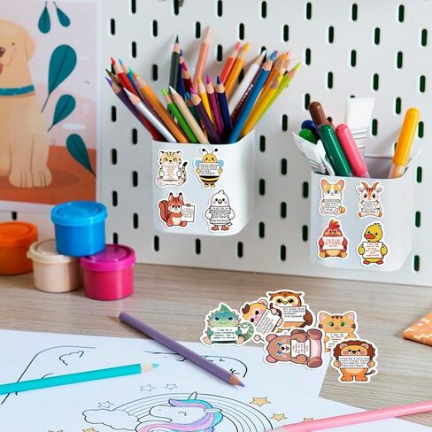112 pcs Emotional Support Animal Stickers - Affirmation Sticker Pack for Adults Cute Inspirational Buddies for Water Bottles, Laptops, Phones, Positive Quote Vinyl in Saudi Arabia