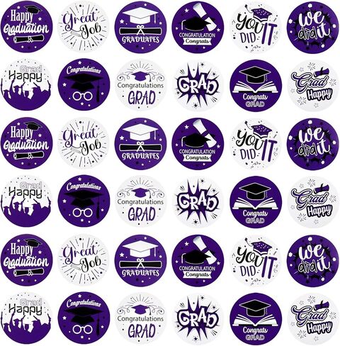 Ercadio 360Pcs 2026 Graduation Stickers Purple Class of 2026 Round Label Sticker 2026 Congrats Grad Adhesive Stickers Graduation Sealing Decal for Candy Bag Gifts Wrapping Grad Party Decor Supplies in Kuwait