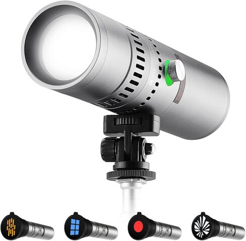 مصباح يدوي للتصوير الفوتوغرافي K&F CONCEPT SP25C بقدرة 25 وات RGB مع 20 Gobos، ومصباح فيديو محمول قابل للتكبير بقدرة 9000 مللي أمبير في الساعة، وإضاءة استوديو 4000 Lux للصور وتسجيل الفيديو وإنشاء المحتوى in Kuwait