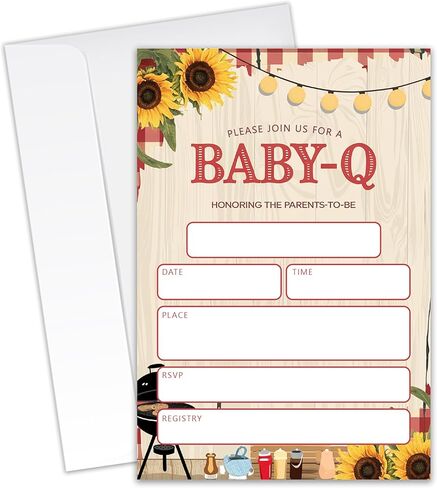 Baby-Q Baby Shower Invitations - 20 Invitation Cards 4"x6" with 20 Envelopes.(137) in Kuwait