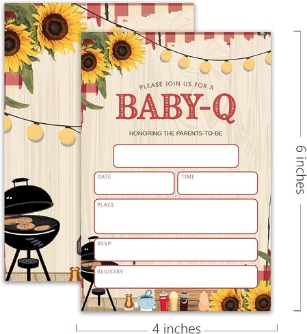 Baby-Q Baby Shower Invitations - 20 Invitation Cards 4"x6" with 20 Envelopes.(137) in Kuwait