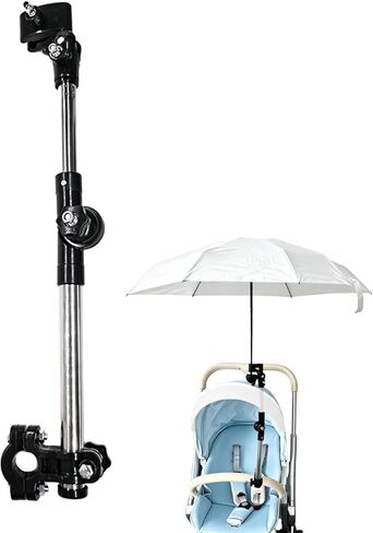 Universal Umbrella Mount Holder,180° Adjustable Umbrella Holder for Stroller,Hole Diameters 0.8-1.3cm,Umbrella Clamp Umbrella Stretch Mount Stand Holder for Stroller,Wheelchair,Walker,Rollator in Kuwait