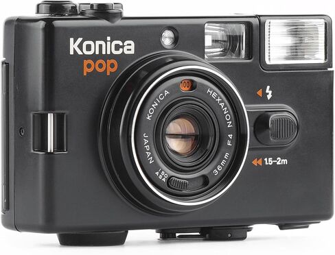 Konica Pop 35mm Film Camera — Japan, Hexanon 36mm f/4 Lens — Vintage Point-and-Shoot, Tested & Working (Renewed) in Kuwait