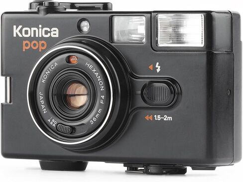 Konica Pop 35mm Film Camera — Japan, Hexanon 36mm f/4 Lens — Vintage Point-and-Shoot, Tested & Working (Renewed) in Kuwait