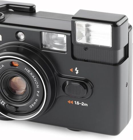Konica Pop 35mm Film Camera — Japan, Hexanon 36mm f/4 Lens — Vintage Point-and-Shoot, Tested & Working (Renewed) in Kuwait