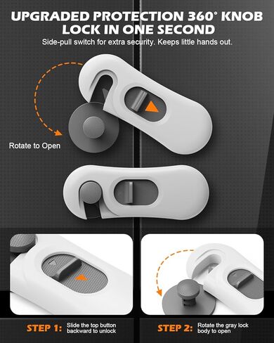 Fridge Lock, 5PCS Upgraded Child Proof Refrigerator/Fridge/Freezer/Oven/Cabinet/Drawer Door Locks for Toddlers and Kids, Durable ABS with Adhesive Backing, No Tools Need or Drill, White in Kuwait