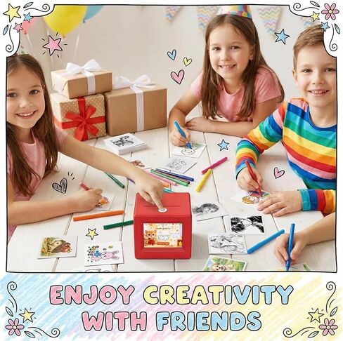 AI Mini Sticker Printer Toy for Kids - Interactive Voice Controlled Portable Thermal Inkless Sticker Maker Machine for DIY Arts and Crafts, 3 4 5 6 7 8 9 10 11 12 Year old Kid Christmas Birthday Gifts in Kuwait