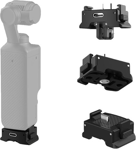 محول قاعدة شحن لجيب DJI Osmo 3، قاعدة شحن من النوع C مع فتحة لولبية 1/4 بوصة ودعامة ذات شقين، متوافقة مع حامل ثلاثي القوائم ومقبض وعصا سيلفي، مناسبة لمدونات الفيديو والبث المباشر in Kuwait