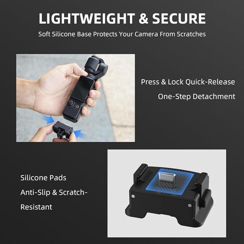 محول قاعدة شحن لجيب DJI Osmo 3، قاعدة شحن من النوع C مع فتحة لولبية 1/4 بوصة ودعامة ذات شقين، متوافقة مع حامل ثلاثي القوائم ومقبض وعصا سيلفي، مناسبة لمدونات الفيديو والبث المباشر in Kuwait