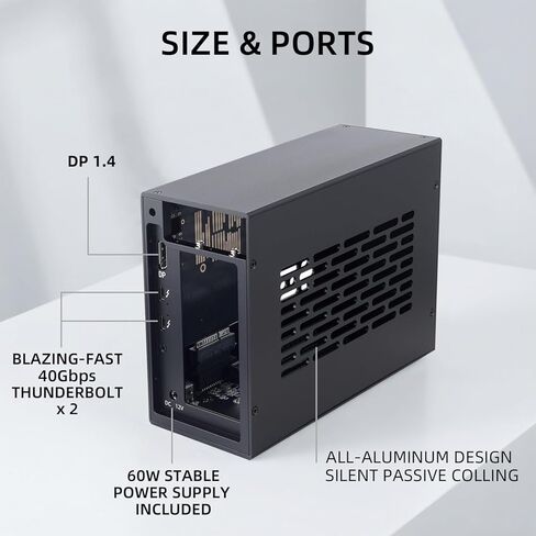 هيكل توسيع Thunderbolt 3/4 USB4 إلى PCIe لأجهزة الكمبيوتر المحمول وأجهزة الكمبيوتر الصغيرة، حاوية خارجية مع فتحة PCIe مزدوجة متوافقة مع بطاقة التقاط Decklink، لنظام التشغيل Windows/MacOS/Linux (VK-K2L) in Kuwait