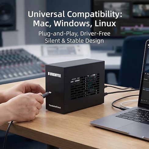 هيكل توسيع Thunderbolt 3/4 USB4 إلى PCIe لأجهزة الكمبيوتر المحمول وأجهزة الكمبيوتر الصغيرة، حاوية خارجية مع فتحة PCIe مزدوجة متوافقة مع بطاقة التقاط Decklink، لنظام التشغيل Windows/MacOS/Linux (VK-K2L) in Kuwait