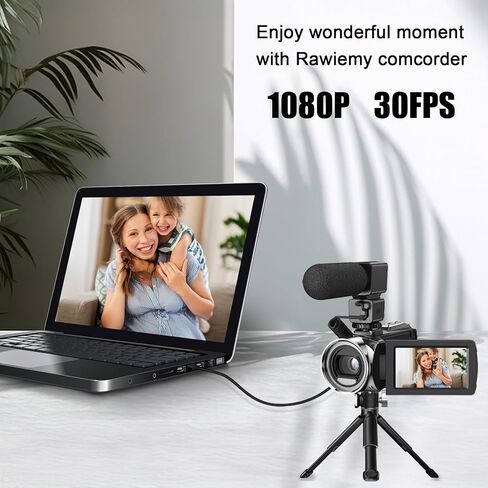 كاميرا فيديو كاميرا فيديو مسجل كاميرا رقمية لليوتيوب Full HD 1080P 30FPS 36MP 3.0 بوصة 270 درجة دوران كاميرات فيديو LCD للتصوير مع ميكروفون، بطاقة SD سعة 32 جيجابايت، بطاريتان للأطفال الطلاب المسنين in Kuwait