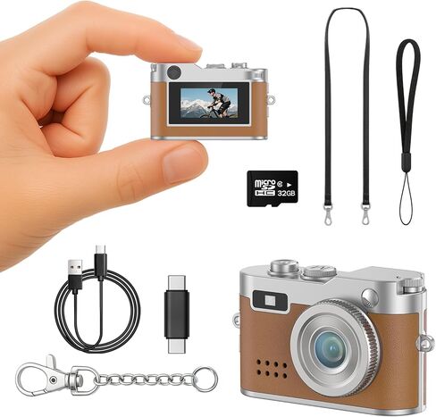 Mini Camera 1080P HD Video Recorder – Keychain Digital Camcorder with 64GB Card, 0.96" HD Display, Long Battery Life, Ultra-Portable Tiny Camera for Travel/Vlog/Night Shots, Ideal Gift, Pink in Saudi Arabia