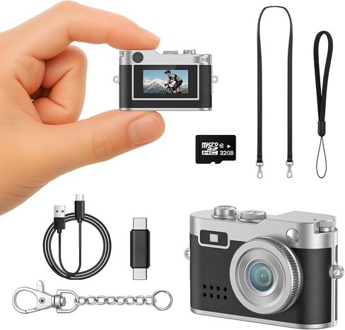 Mini Camera 1080P HD Video Recorder – Keychain Digital Camcorder with 64GB Card, 0.96" HD Display, Long Battery Life, Ultra-Portable Tiny Camera for Travel/Vlog/Night Shots, Ideal Gift, Pink in Saudi Arabia
