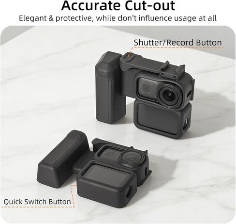 مجموعة أدوات المقبض لـ DJI Osmo Action 6، إطار حماية سريع التحرير مع تصميم مريح من قطعة واحدة، مقبض تصوير للكاميرا مع زر الغالق وحامل حذاء بارد لتصوير مدونة الفيديو in Kuwait